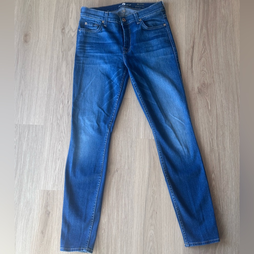 7 for all Mankind Ankle Skinny Jeans Twilight Blue